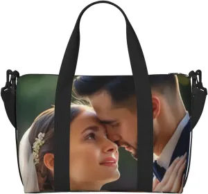 Custom Honeymoon Travel Bag with Your Photo Customized Photo Duffel Bags for Men Women Personalized Shoulder Bag Wedding Party Gifts