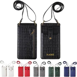 Custom Small Crossbody Bags for Women Personalized Name Letter Monogram Lightweight Mini Smartphone Cell Phone Purse Shoulder Bag Wallet with Card Slots