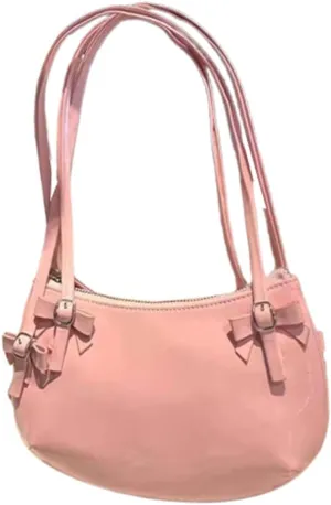 Cute Bow-Tie Handbags for Women Y2k Hobo Purse Sweet Shoulder Bag Clutch Balletic Underarm Purse Tote Bag 2024 New