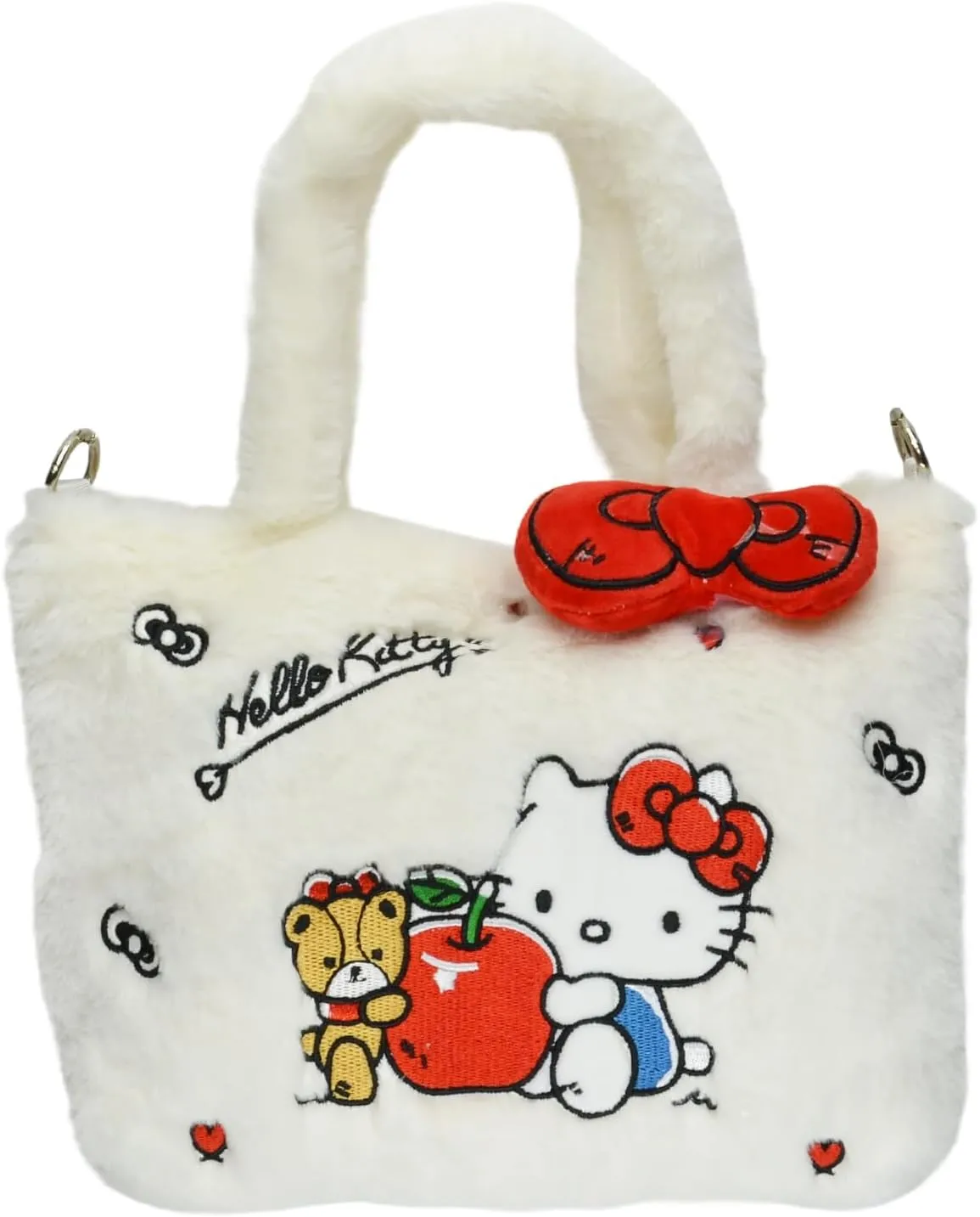 Cute Kitty Cat Plush Crossbody Bag with Adjustable Shoulder Strap, Kawaii Handbag with Buckle, Kitty Family Wallet Purse Shoulder Bag Coin Pouch Accessories for Women Girls