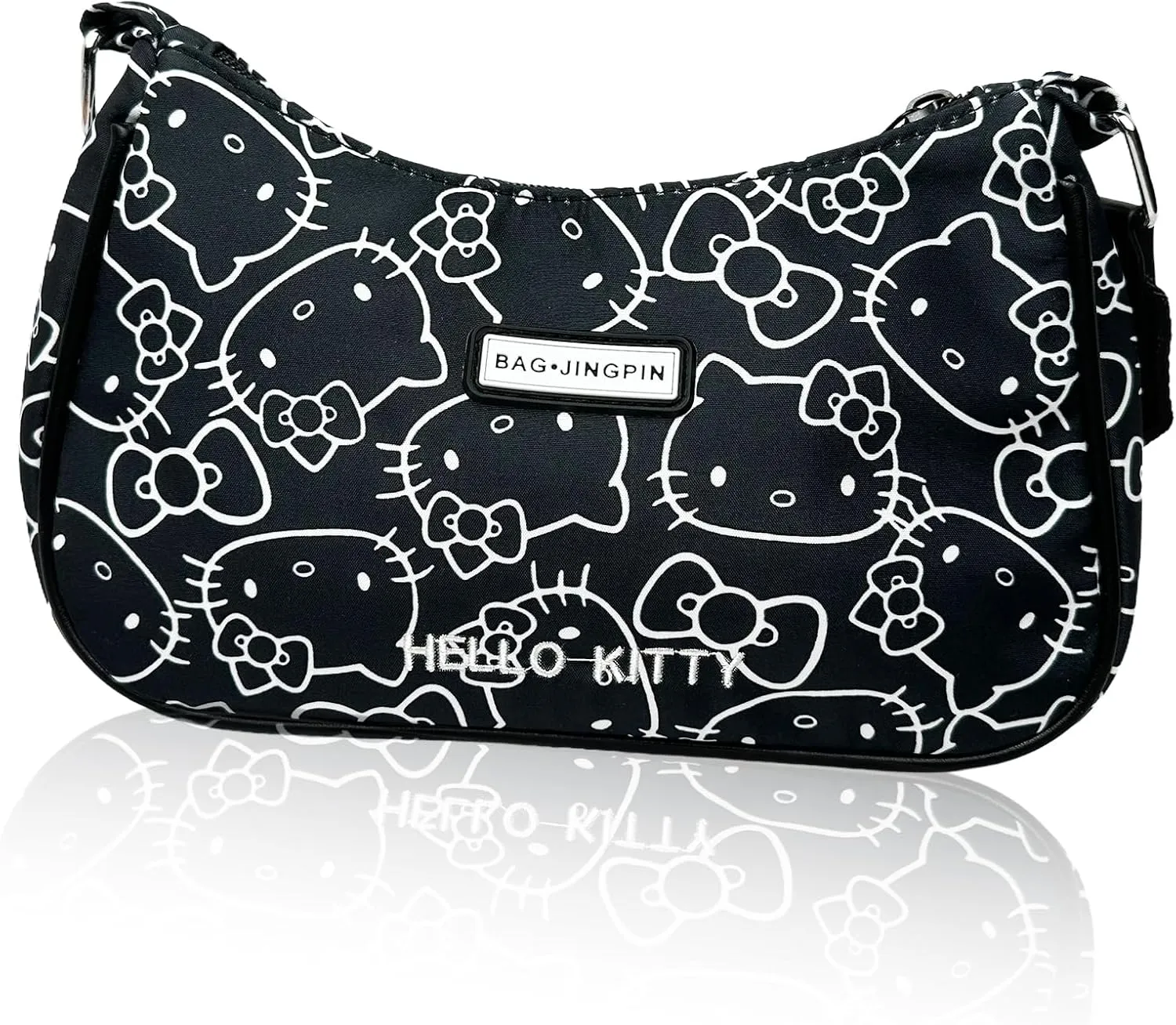 Cute Kitty Friends Shoulder Bags for Women, PU Tote Handbag with Zipper Closure Mini Clutch Shoulder Purse, Underarm Wallet