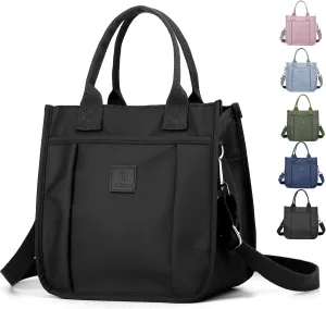 Cute Small Tote Bag for Women with Zipper Multi Pockets, Mini Crossbody Purse Tote Handbags for Work Travel Beach
