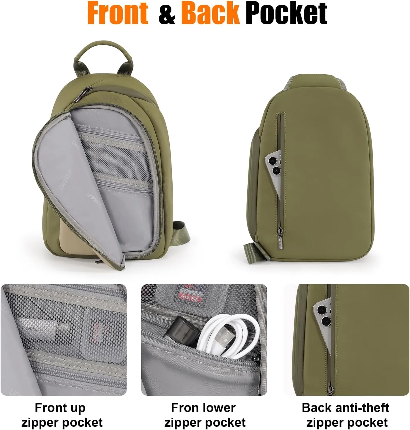 Cwatcun Camera Sling Bag Small DSLR/SLR/Mirrorless Compact Camera Bag Water-resistant Camera Shoulder Case Crossbody Photography Purse Compatible with Canon/Nikon/Sony/Fuji Camera,Lens,Green