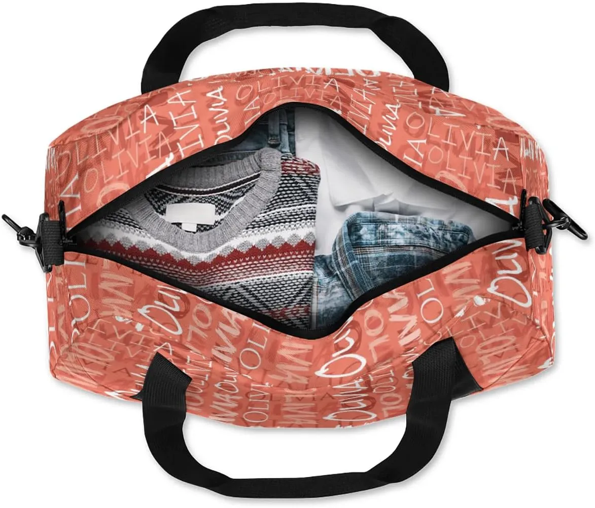Dance Bag Custom Sport Bag Travel Duffel Bag Personalized Duffel Overnight Bag Cheer Bag Cheerleader Bag for Girls Boys Customized Gym Bag Kids Gifts - Orange