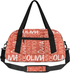 Dance Bag Custom Sport Bag Travel Duffel Bag Personalized Duffel Overnight Bag Cheer Bag Cheerleader Bag for Girls Boys Customized Gym Bag Kids Gifts - Orange