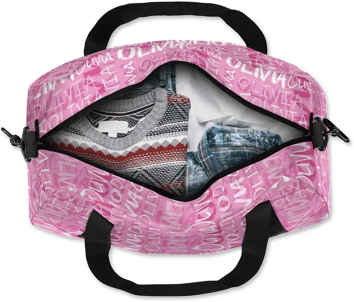 Dance Bag Custom Sport Bag Travel Duffel Bag Personalized Duffel Overnight Bag Cheer Bag Cheerleader Bag for Girls Boys Customized Gym Bag Kids Gifts - Pink