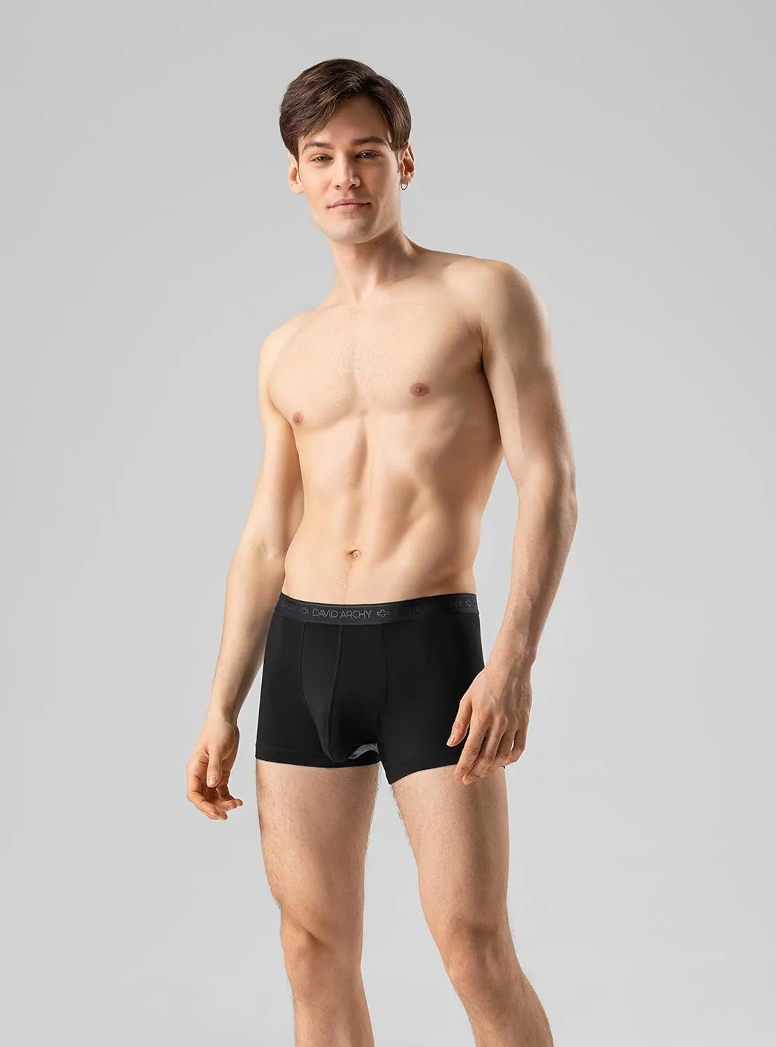 DAVID ARCHY Men's Boxer Briefs, Micro Modal Dual Pouch Trunks Support Ball Bulge Enhancing Underwear,Underwear For Man 3 Pack