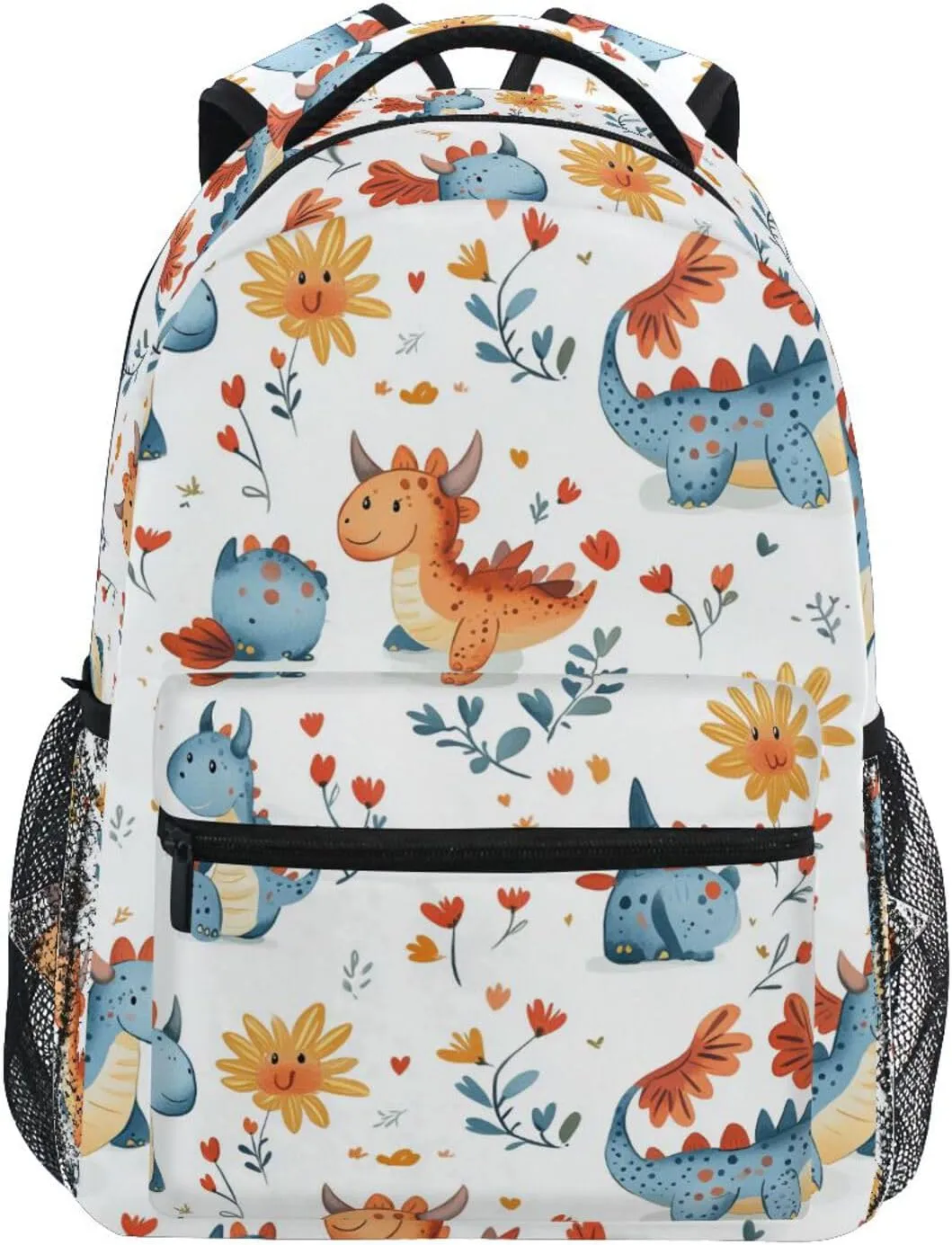Day Backpack for Men Women Fashion Backpack With Water Bottle Pocket with Chest Strap Gift Men & Women Cartoon Sweet Bunny White