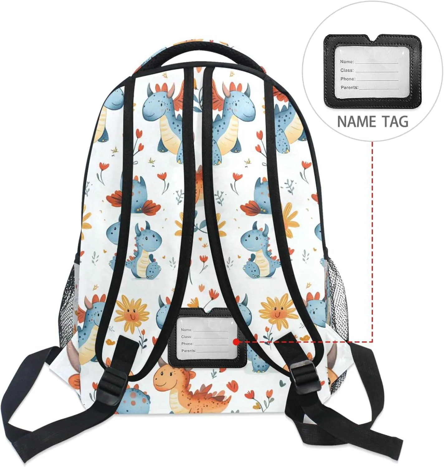 Day Backpack for Men Women Fashion Backpack With Water Bottle Pocket with Chest Strap Gift Men & Women Cartoon Sweet Bunny White