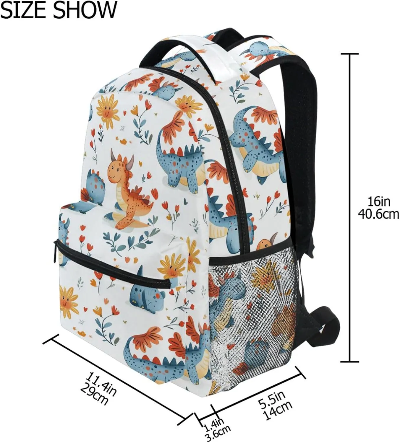 Day Backpack for Men Women Fashion Backpack With Water Bottle Pocket with Chest Strap Gift Men & Women Cartoon Sweet Bunny White