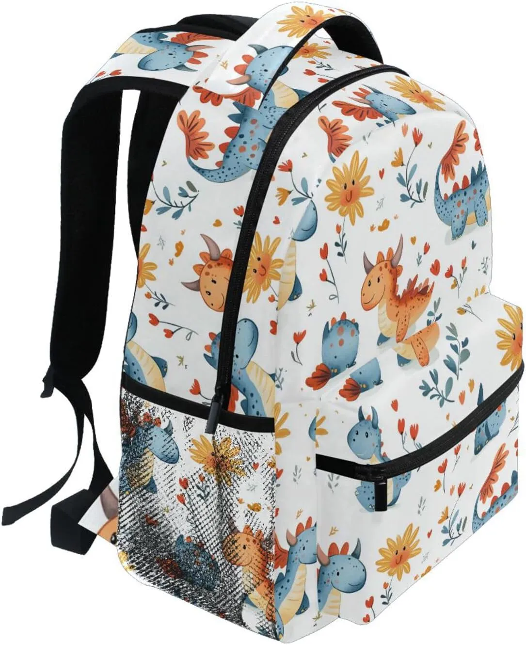 Day Backpack for Men Women Fashion Backpack With Water Bottle Pocket with Chest Strap Gift Men & Women Cartoon Sweet Bunny White