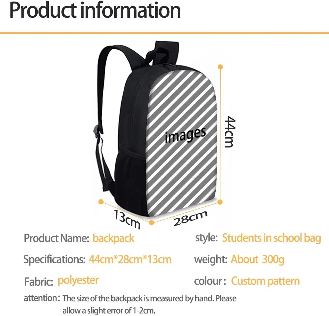 Dellukee Bear Print Funny School Backpack for Kids Boys Girls Middle School Elementary Book Bag Large Durable Daypack