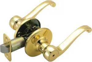 Design House 783043 Scroll Privacy Bed and Bath Door Lever Polished Brass