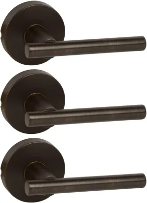Designers Impressions Kain Design Oil Rubbed Bronze Dummy Non Turning Euro Door Lever Hardware for Closet Doors (Non- Functioning), 3 Pack