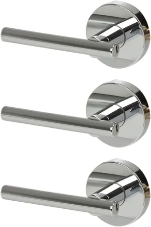 Designers Impressions Kain Design Polished Chrome Dummy Non Turning Euro Door Lever Hardware for Closet Doors (Non- Functioning), 3 Pack