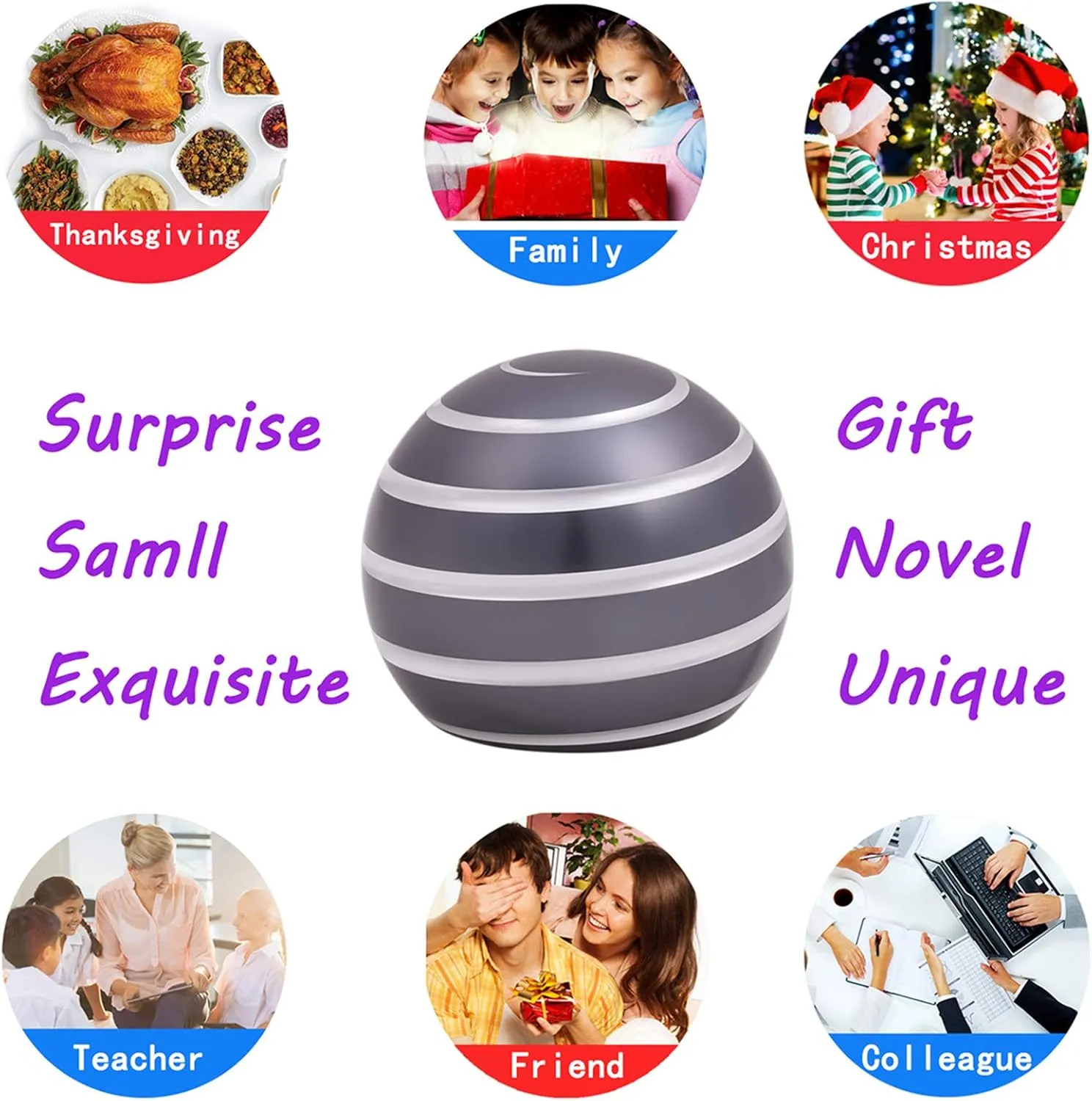 Desk-Kinetic-Toys Cool-Gadgets for Fidget: Cool-Stuff Thing Game Toy for Adult Teen Children Kid, Stress Relief Optical-Illusion Gifts for Office School Home Man Women Christmas Spinning 300 Seconds