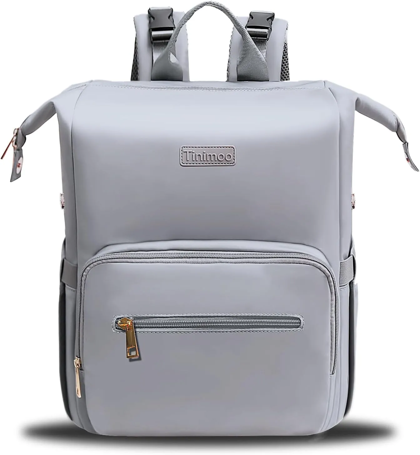 Diaper Bag Backpack, Stylish Baby Diaper Bag with Changing Pad, Baby Essentials Travel Fasion Water-Repellent Lightweight Diaper Bags with Insulated Pockets, Stroller Clips-Unisex, Cool Grey