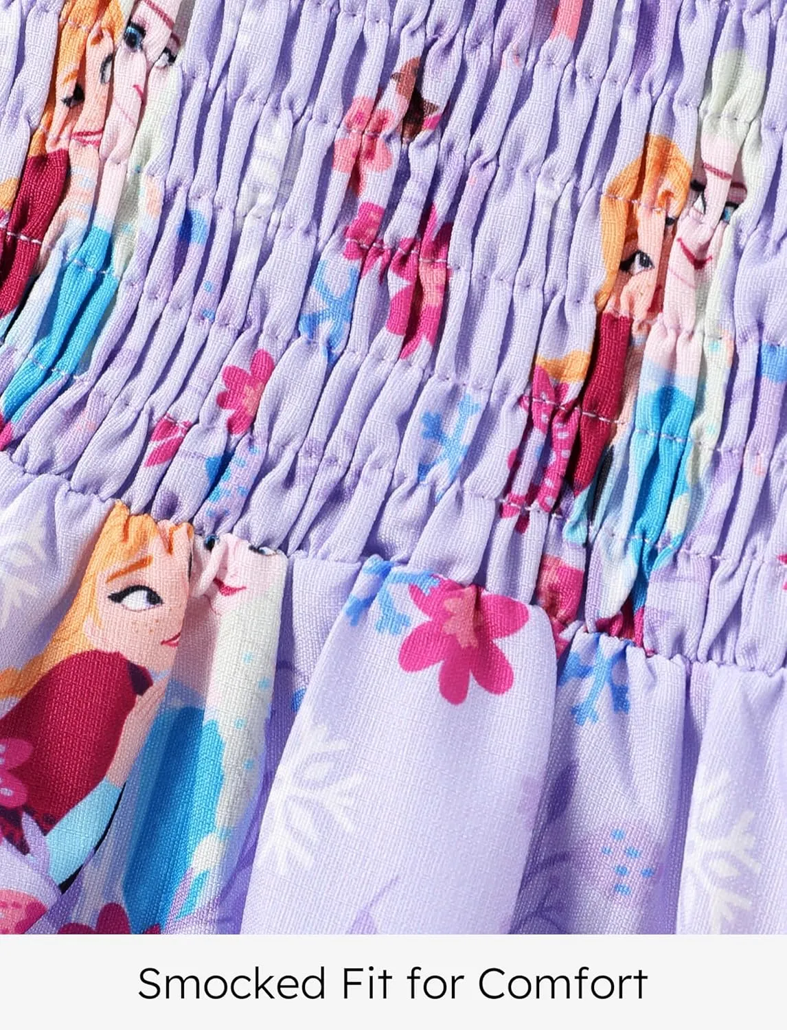 Disney Princess Frozen Elsa Minnie Mouse Toddler Girl Dress Bow Strap Smocked Summer Outfit Birthday Party Clothes 2-6 Years