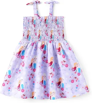 Disney Princess Frozen Elsa Minnie Mouse Toddler Girl Dress Bow Strap Smocked Summer Outfit Birthday Party Clothes 2-6 Years