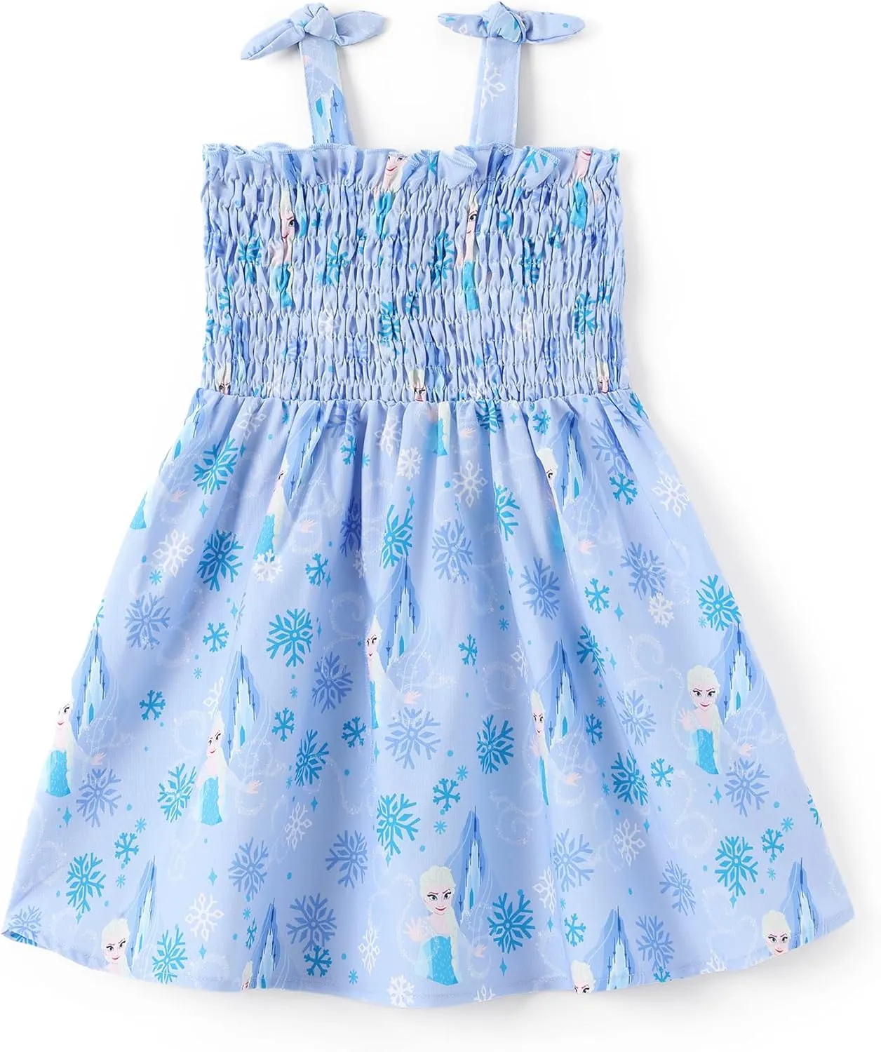 Disney Princess Frozen Elsa Minnie Mouse Toddler Girl Dress Bow Strap Smocked Summer Outfit Birthday Party Clothes 2-6 Years