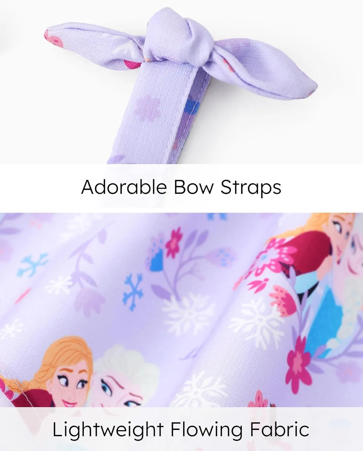 Disney Princess Frozen Elsa Minnie Mouse Toddler Girl Dress Bow Strap Smocked Summer Outfit Birthday Party Clothes 2-6 Years