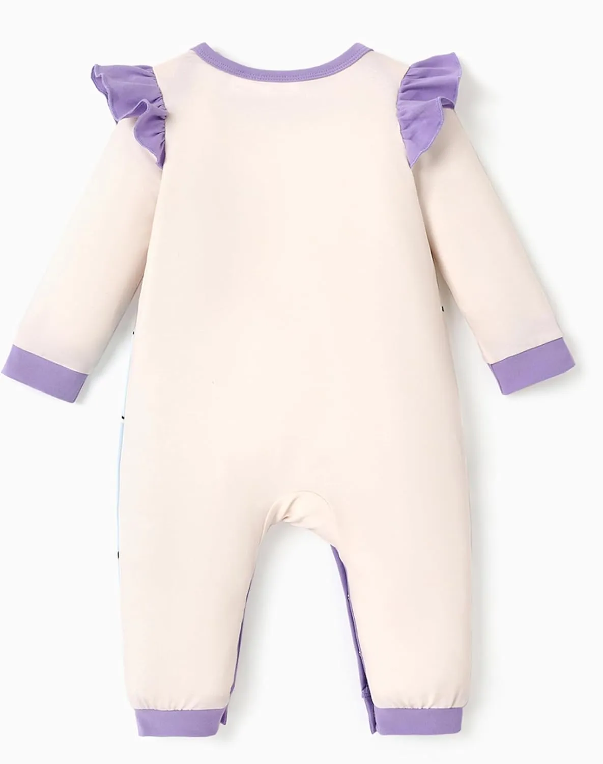 Disney Stitch Princess Cinderella Ariel Minnie Winnie Baby Girls Ruffle Long Sleeve Romper Bodysuit for Newborn to Toddler