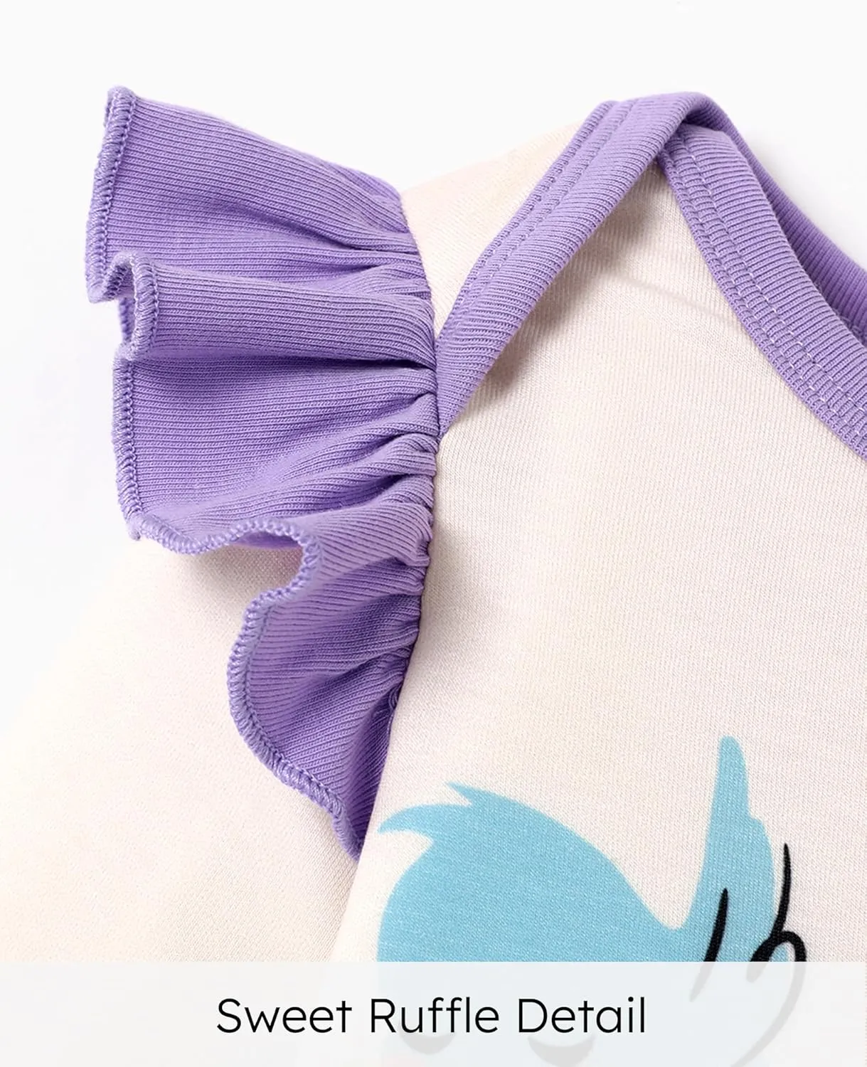 Disney Stitch Princess Cinderella Ariel Minnie Winnie Baby Girls Ruffle Long Sleeve Romper Bodysuit for Newborn to Toddler