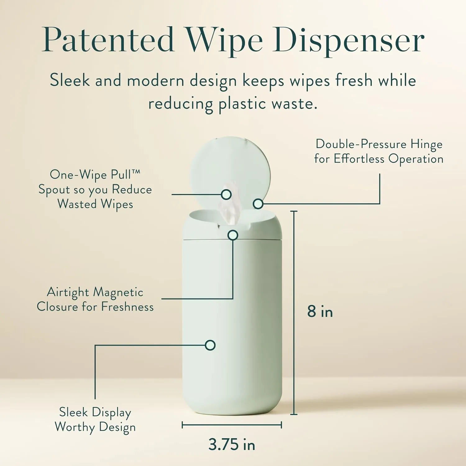 Dispenser   Hand Sanitizing Wipes Starter Kit - Non-Toxic Biodegradable Kid-Safe Wipes | All Natural Plant-Based Hand Sanitizer with Aloe for Soft Skin (Hunter Green)