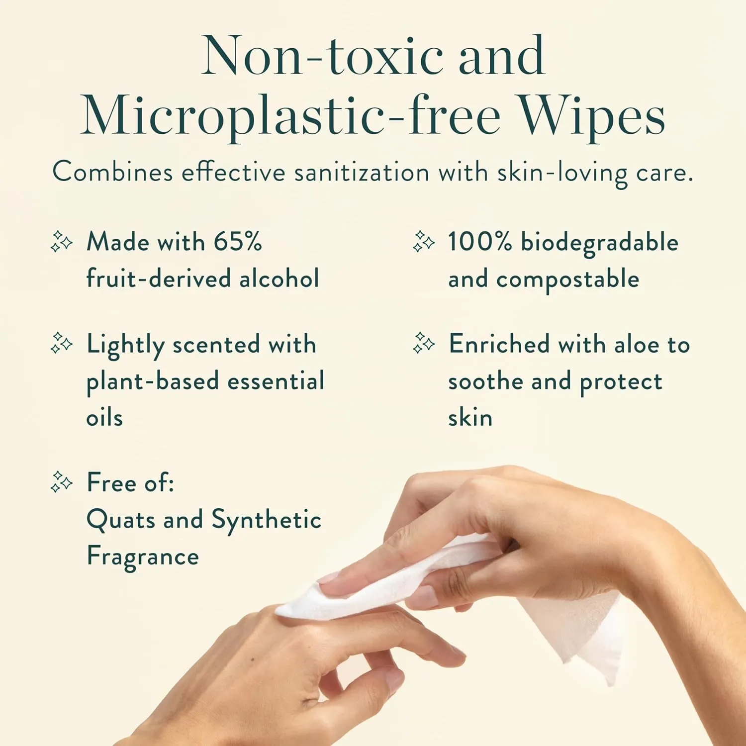 Dispenser   Hand Sanitizing Wipes Starter Kit - Non-Toxic Biodegradable Kid-Safe Wipes | All Natural Plant-Based Hand Sanitizer with Aloe for Soft Skin (Hunter Green)