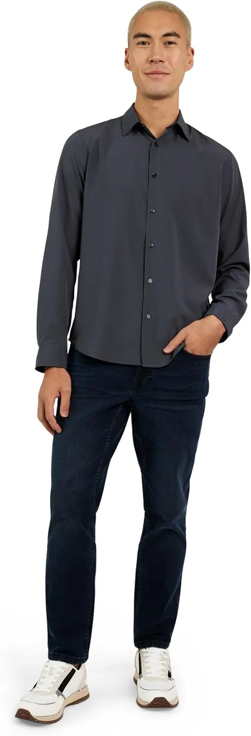 DKNY Men's Long Sleeve Button Down Shirt - Mens Casual Button Up Shirt