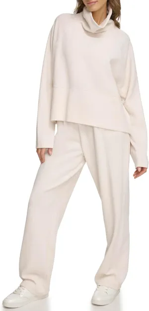 DKNY Women's Performance Pullover Tech Slub Funnel Neck