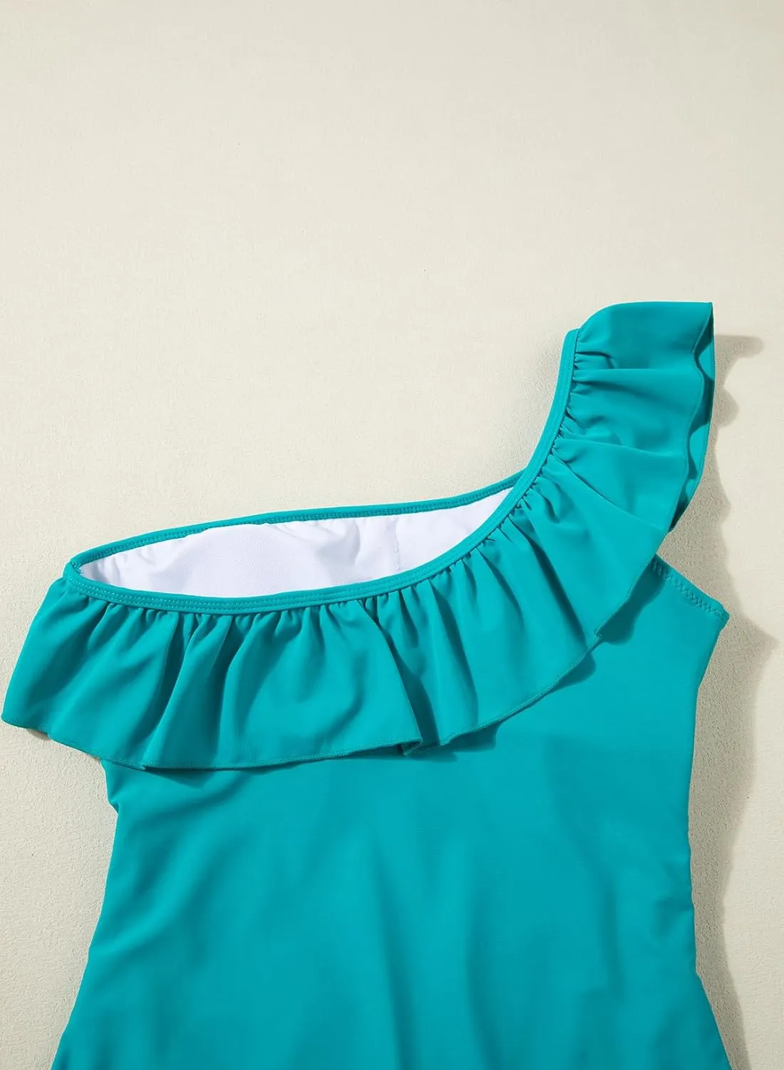 Dokotoo Womens One Piece Swimsuits One Shoulder Ruffle Bathing Suits
