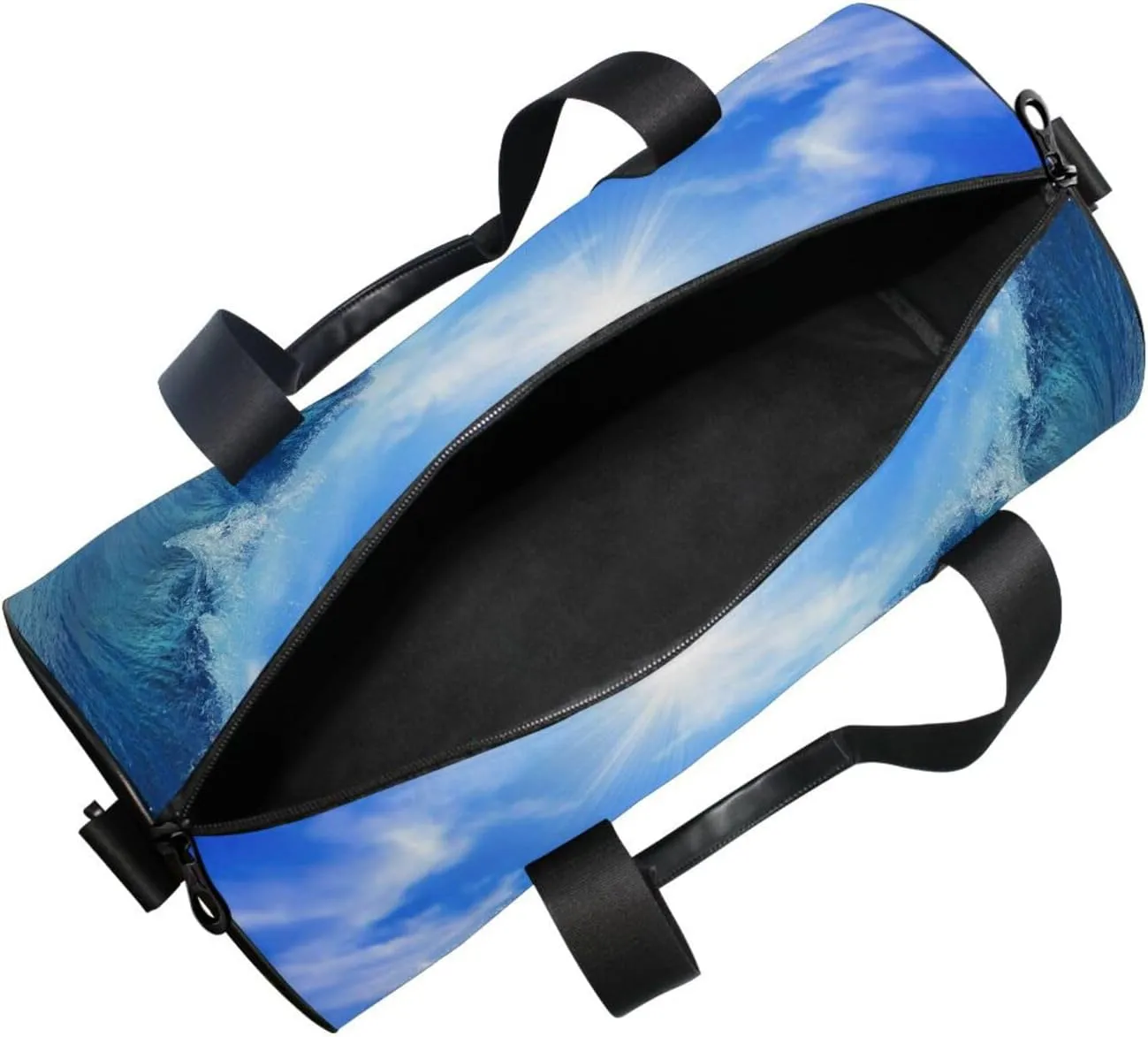 Dolphins Deep Underwater Blue Sea Portable Gym Bag, Travel Bag, Luggage bag, Sports Bag, Toiletry Bag with Handles, Detachable Shoulder Strap 17.6 x 9 x 9 inch