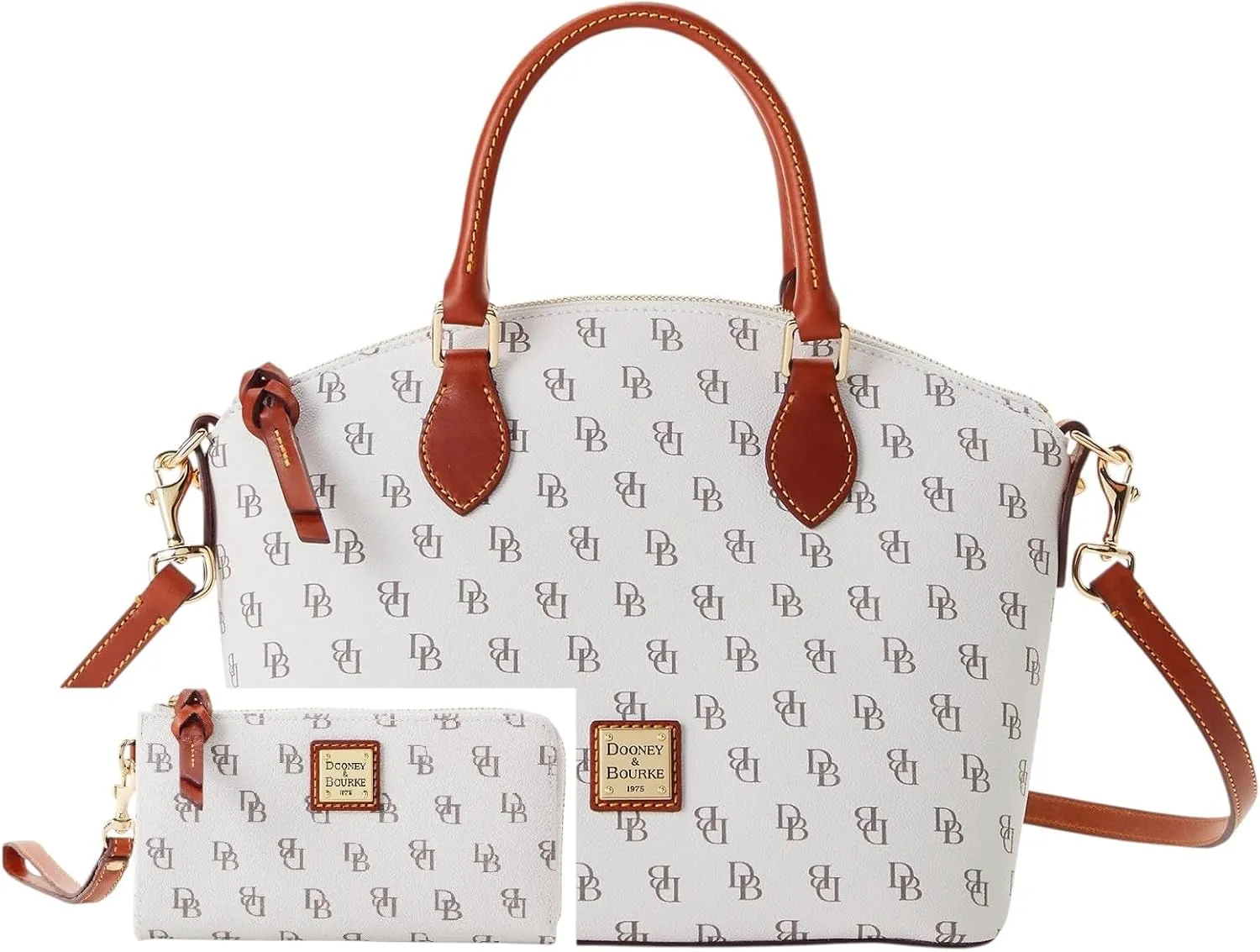 Dooney & Bourke Gretta Geena Satchel Folded Zip Wristlet Bundle