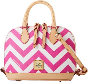 Dooney & Bourke Satchel Bags for Women, Chevron Bitsy Bag Satchel Handbag with Crossbody Strap
