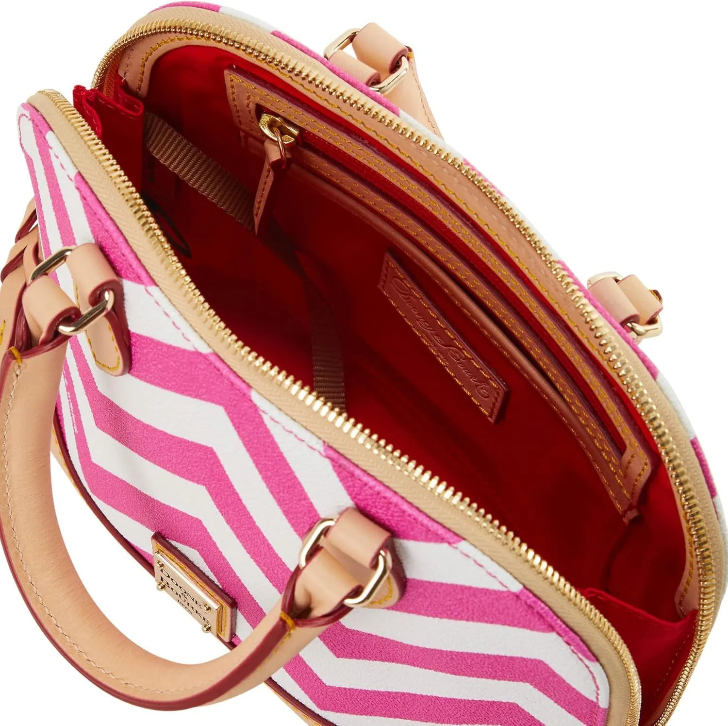 Dooney & Bourke Satchel Bags for Women, Chevron Bitsy Bag Satchel Handbag with Crossbody Strap