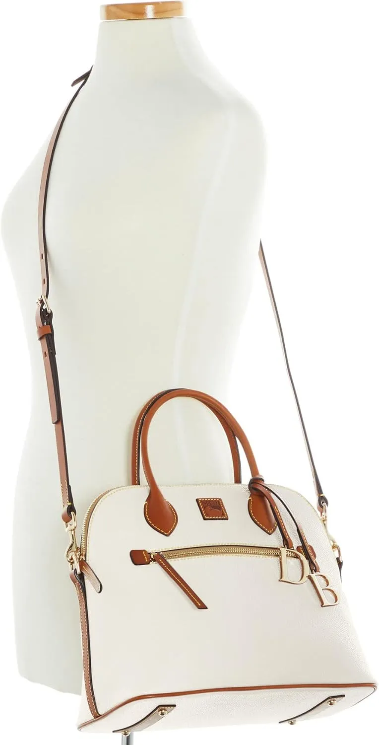 Dooney & Bourke Satchel Bags for Women, Pebble Grain Leather Domed Satchel Handbag with Optional Crossbody Bag Strap