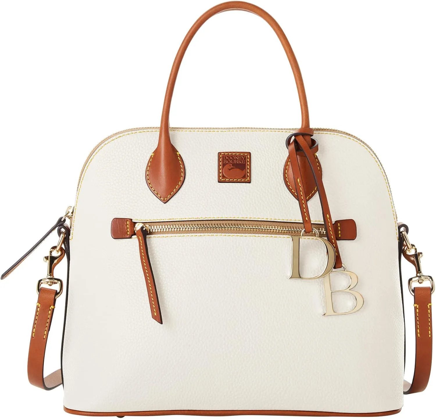 Dooney & Bourke Satchel Bags for Women, Pebble Grain Leather Domed Satchel Handbag with Optional Crossbody Bag Strap