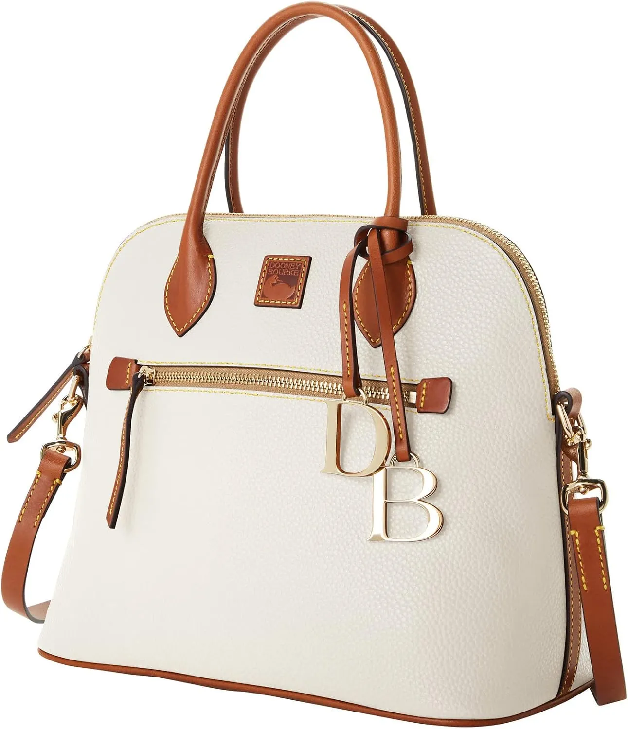Dooney & Bourke Satchel Bags for Women, Pebble Grain Leather Domed Satchel Handbag with Optional Crossbody Bag Strap