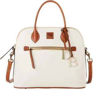 Dooney & Bourke Satchel Bags for Women, Pebble Grain Leather Domed Satchel Handbag with Optional Crossbody Bag Strap