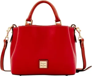 Dooney & Bourke Women's Mini Barlow Satchel in Pebble Grain Leather, Small Handbag with Adjustable, Detachable Shoulder Strap