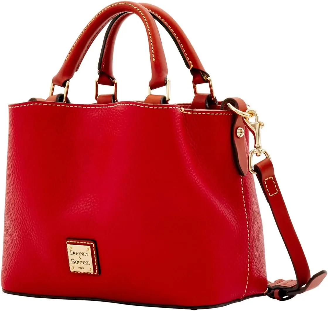 Dooney & Bourke Women's Mini Barlow Satchel in Pebble Grain Leather, Small Handbag with Adjustable, Detachable Shoulder Strap