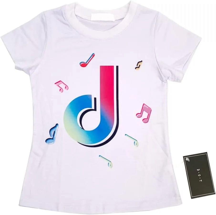 D.O.T 3pcs Tic Toc Girl Skirt Sets T Shirt Top Bowknot Skirt with Bag Outfits