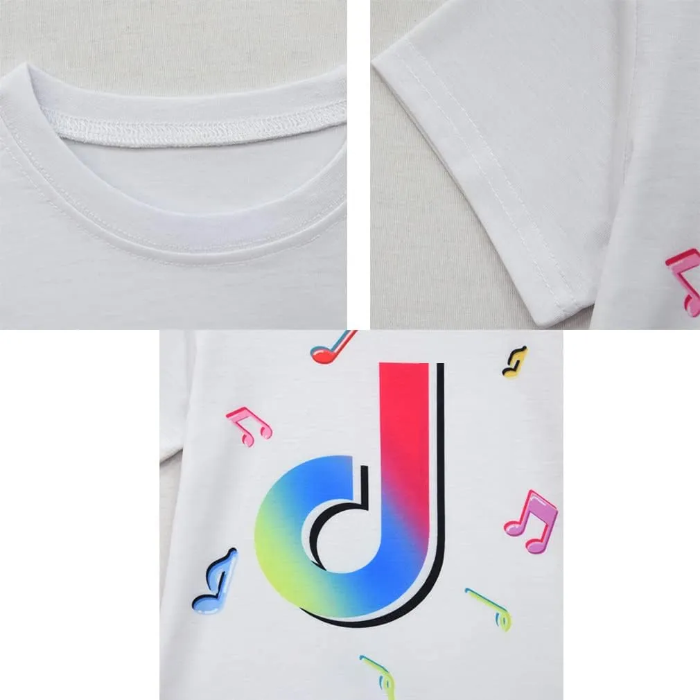 D.O.T 3pcs Tic Toc Girl Skirt Sets T Shirt Top Bowknot Skirt with Bag Outfits
