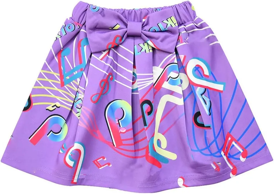D.O.T 3pcs Tic Toc Girl Skirt Sets T Shirt Top Bowknot Skirt with Bag Outfits