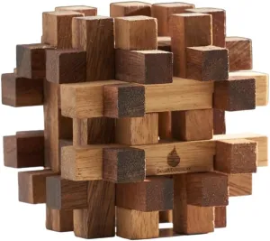 Double Lock-a-Ball Brain Teaser: Mechanical Interlocking 3D Wooden Puzzle for Adults from SiamMandalay with SM Gift Box(Pictured)