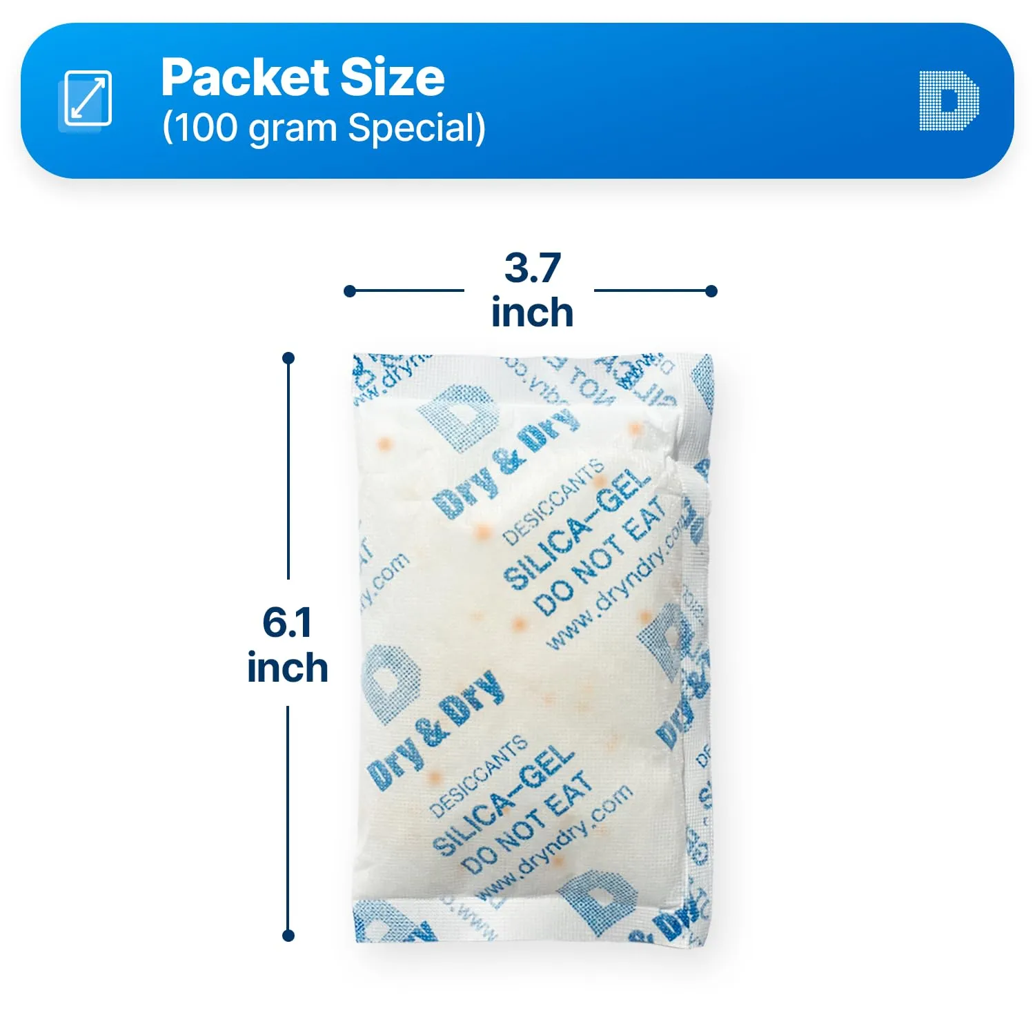 Dry & Dry 100 Gram [10 Packs] Orange Indicating(Orange to Dark Green) Mixed Silica Gel Packets - Food Safe Rechargeable Silica Packets Desiccants Silica Gel Packs Silica Gel Packets