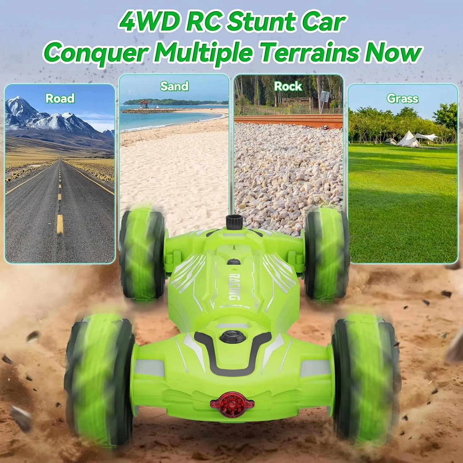 Dysaim Gesture RC Car, Birthday Gifts Toys for Boys 6-12 Year Old, 4WD Remote Control Car 360° Rotate Transform Drift RC Stunt Cars with Lights Music Sprayer, 2.4Ghz Hand Controlled