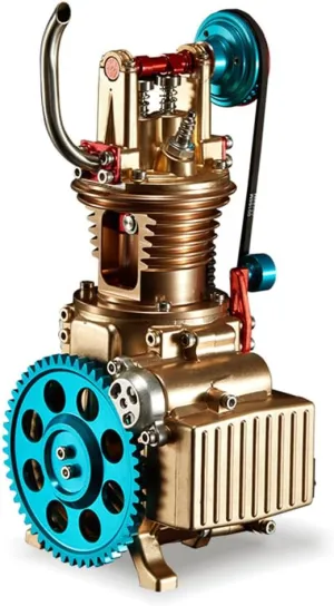 Engine Model, Engine All-Metal DIY Assembly Mechanical Engine Kit, Mini Car Engine Motor Model, Single-Cylinder Engine Kit, Physics Experiment Toys Gifts, Type 3, X48YTHR0345IZWTWD514L