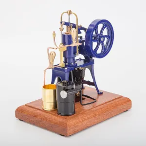 Engine Model Kit That Works, R01 1/12 DIY Full Metal Mini Hot Air Pumping Water-Cooled Stirling Engine Mechanical Set, Physics Experiment Set for Men (Blue)